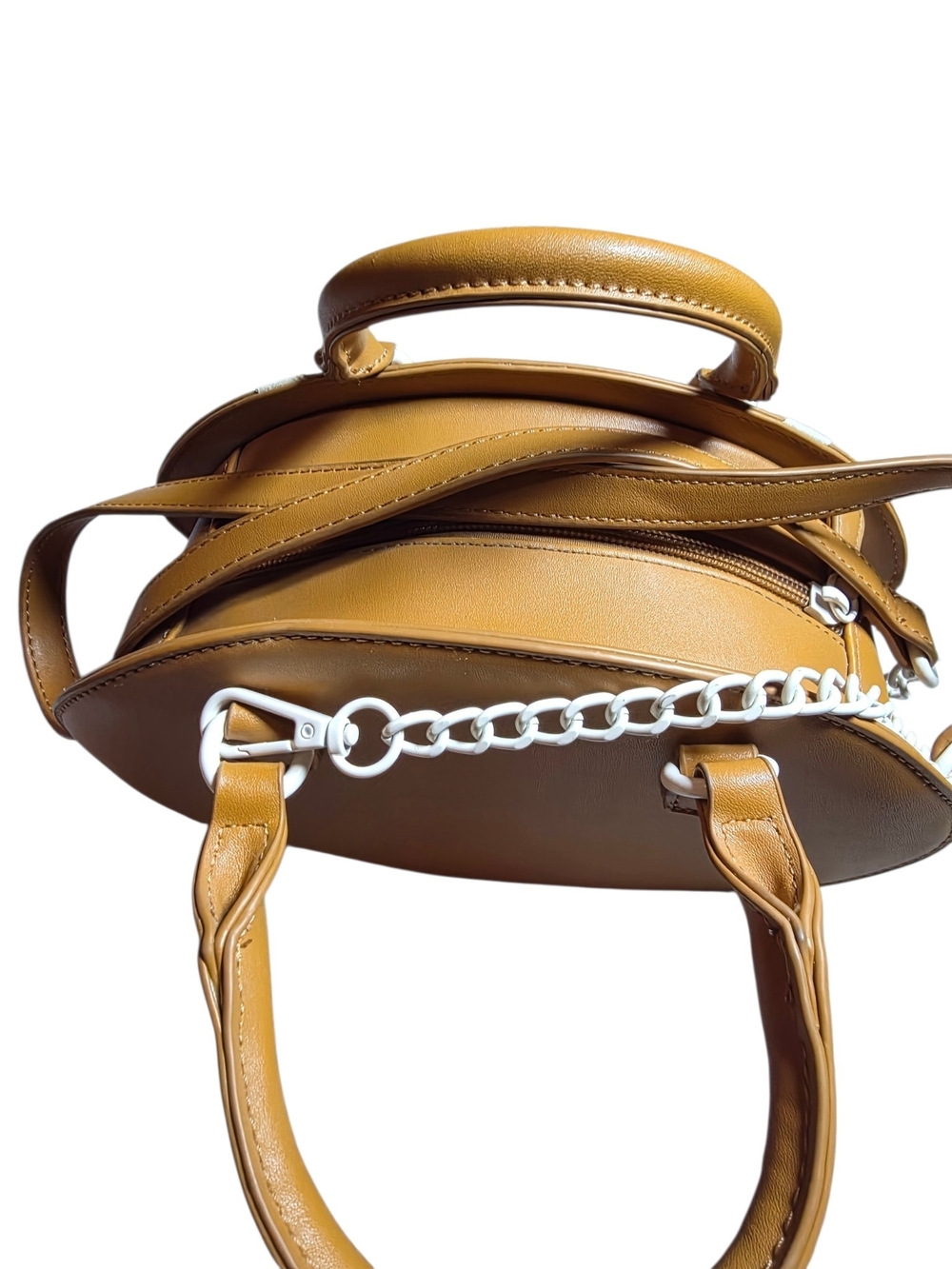 Luv Betsey by Betsey Johnson Tan Football Novelty Crossbody Bag Satchel - Picture 13 of 16